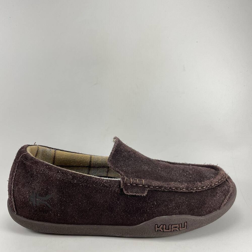 Kuru Loft Dark Brown Suede Moccasin Slippers Mens Size 12.5 Orthopedic House